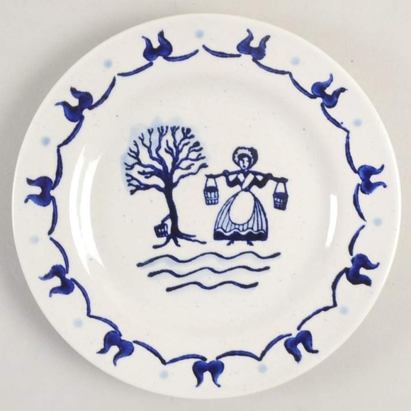 Poppytrail by Metlox Provincial 2 bread plates California made in USA MCM blue - Picture 2 of 8